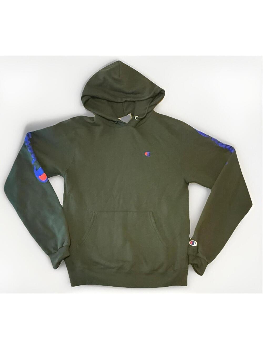 Champion Mens X-Small Green Hoodie Pullover‎ C Logo Sweatshirt Unisex